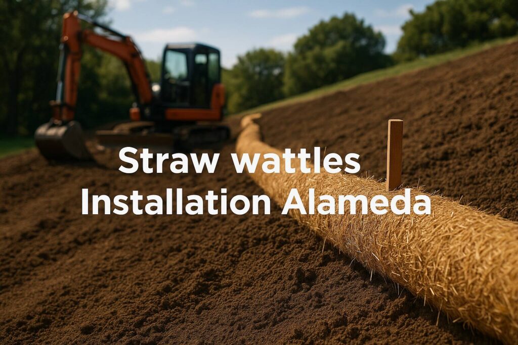 Straw wattles installation Alameda