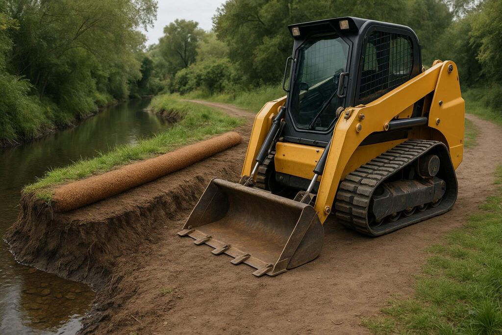 Creek bank erosion control Alameda